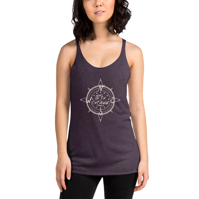 Cream Compass Logo Fitted Racerback Tank